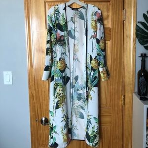Floral Longline Belted Duster